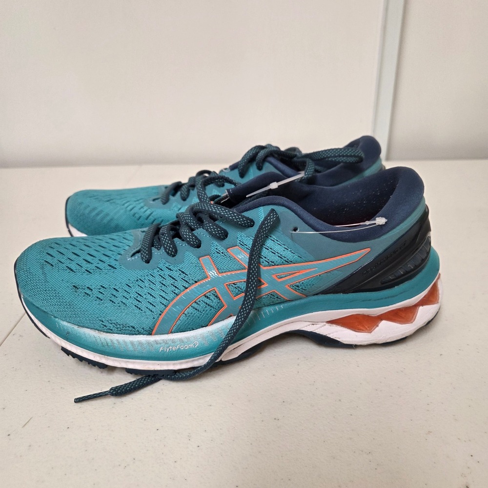 ASICS GEL-Kayano 27 Womens Running Shoes Teal Orange Size 9 1012A649